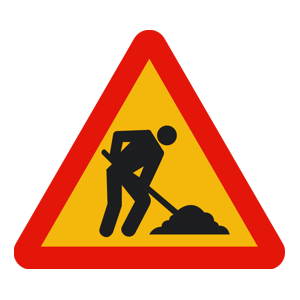 construction work warning sign